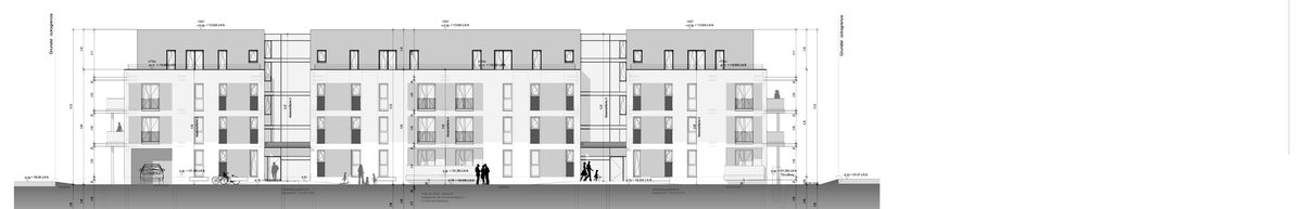 Ansicht Süd-West, Wohnanlage Leuchte Frankfurt (Nassauische Heimstätte)